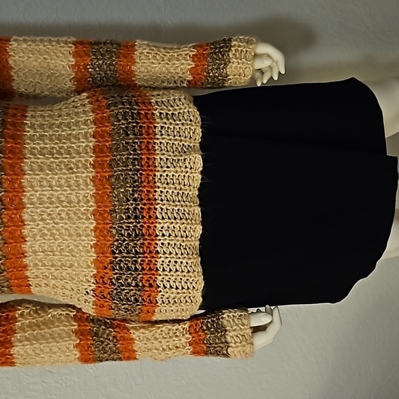 ASHLEY Y2k Striped Metallic Open Crochet Peekaboo Sweater - Picture 5 of 8